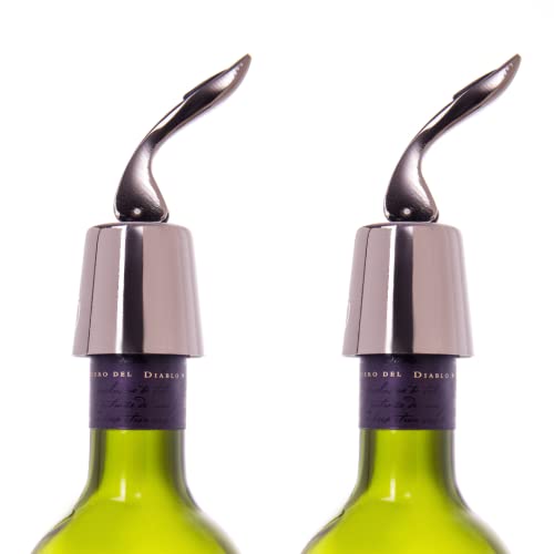 SteeL Vacuum Wine Preserver And 2 Stoppers