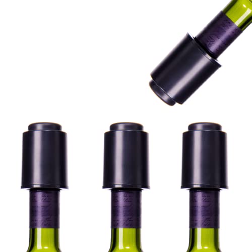 4-PACK Wine Bottle Stoppers, Vacuum Wine Stoppers, Reusable Wine Stoppers, Wine Saver, Vacuum Wine Preserver, Keep Wine Fresh, Best Gift For Wine Lovers - Open The Wine